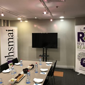 Image of set-up for an Executive Roundtable meeting