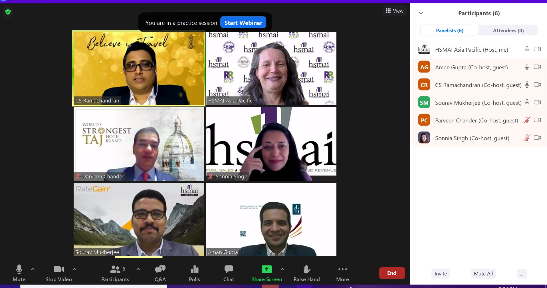 HSMAI India Webinar panellists - Dec 2021